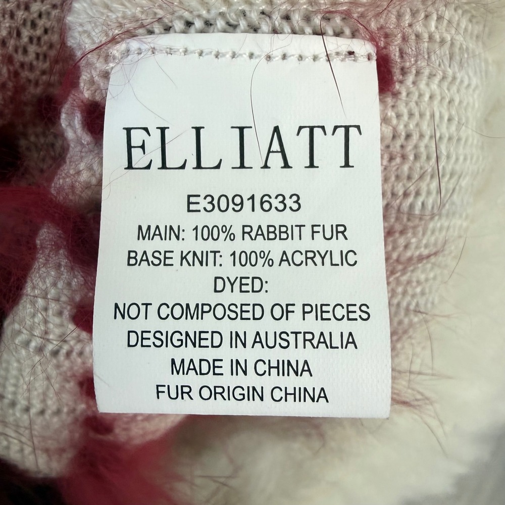 NEW ELLIATT Multicolor Rabbit Fur Colorblock Vest Size Small - Picture 13 of 13